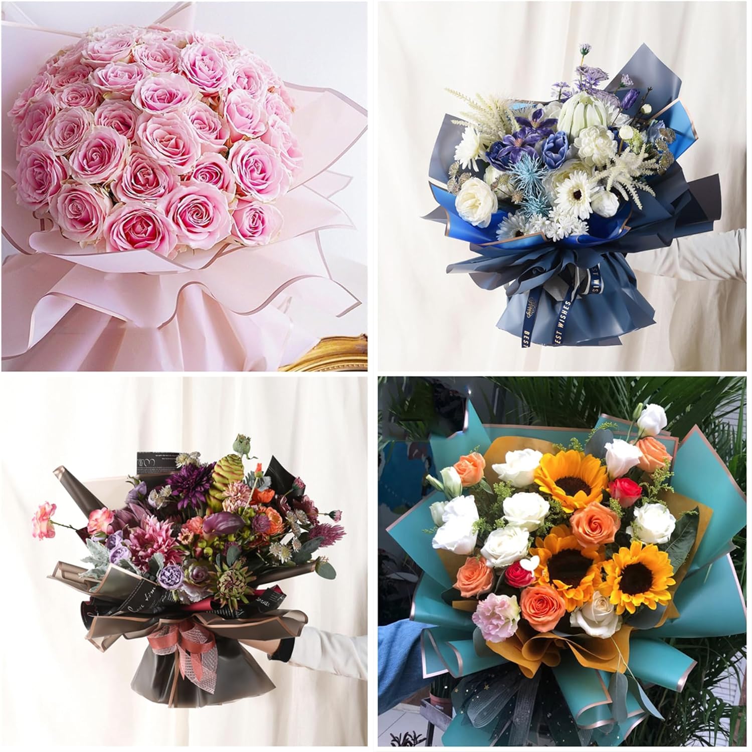 10 Sheets 8colors Flower Bouqu - Florist Supply Paper ulasan dan harga