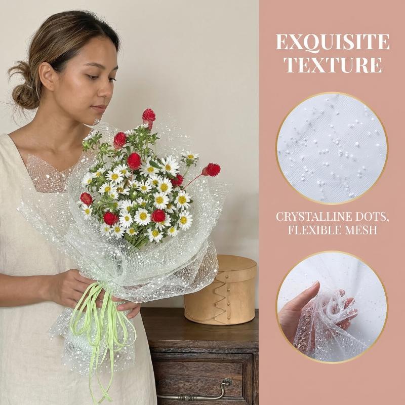 Snowflake Yarn Wrapping Mesh P - Florist Supply Paper ulasan dan harga