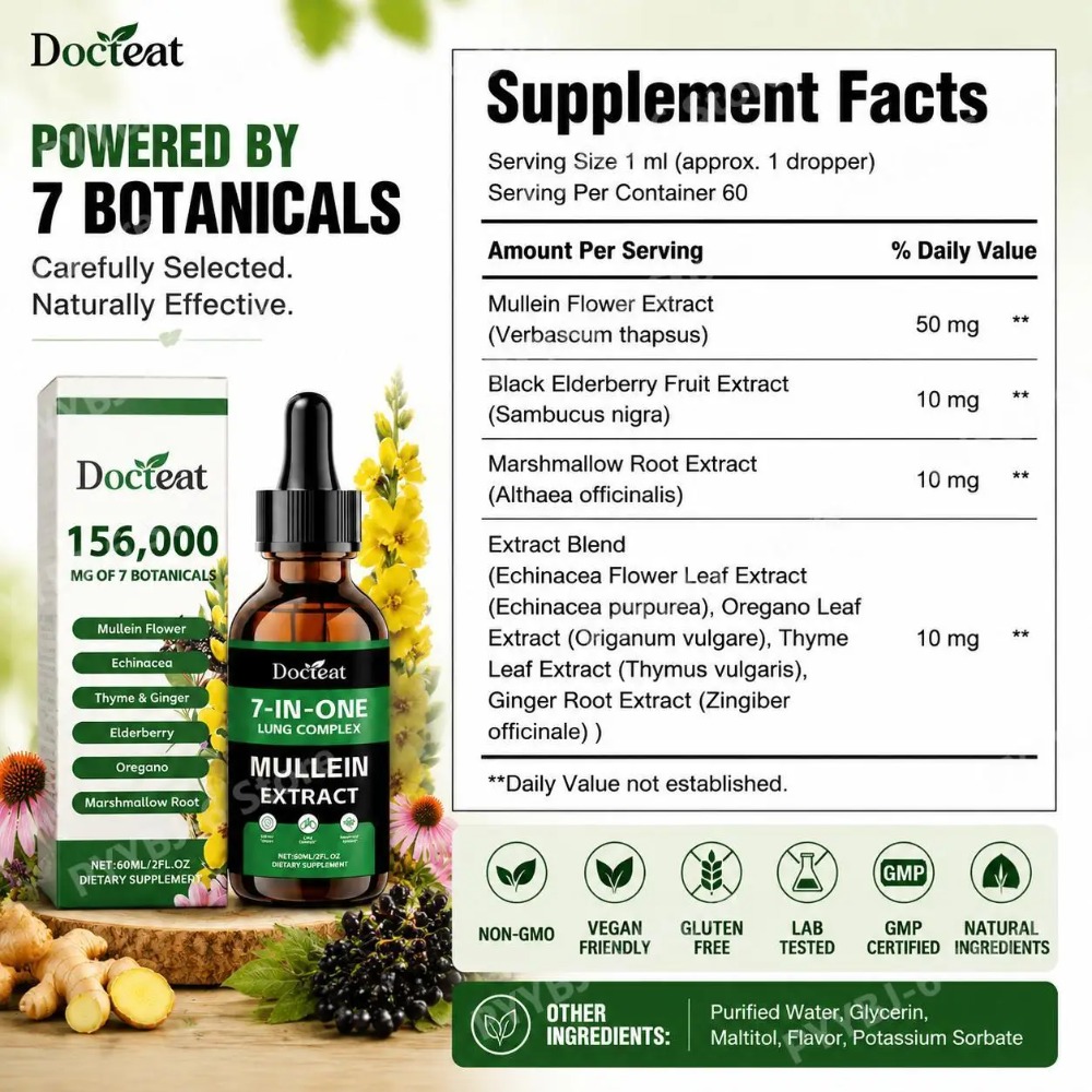 Docteat 7-in-1 Mullein Extract - Florist Supp ulasan dan harga