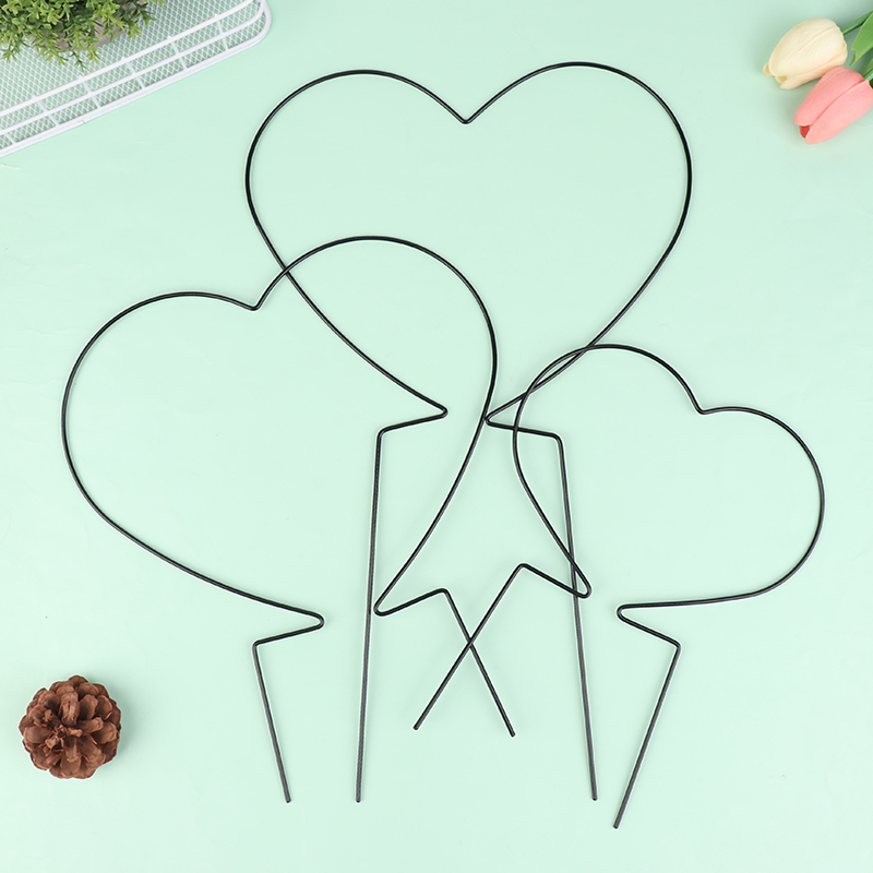 2Pcs Iron Heart-Shaped Garden  - Florist Supp ulasan dan harga