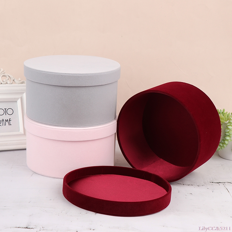 Velvet Round Flowers Box Gift  - Anda Florist Supply ulasan dan harga