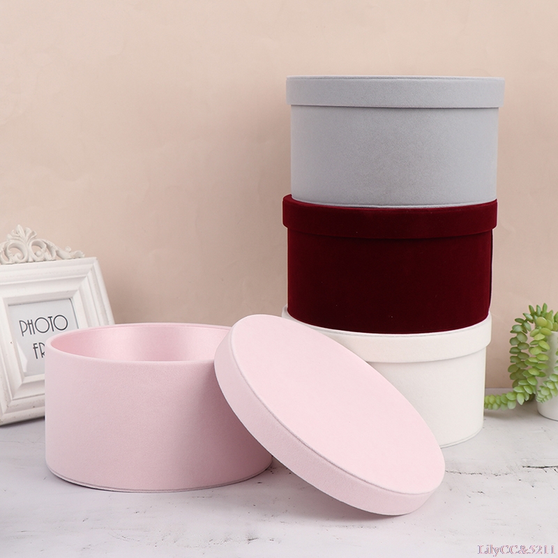 Velvet Round Flowers Box Gift  - Anda Florist Supply ulasan dan harga