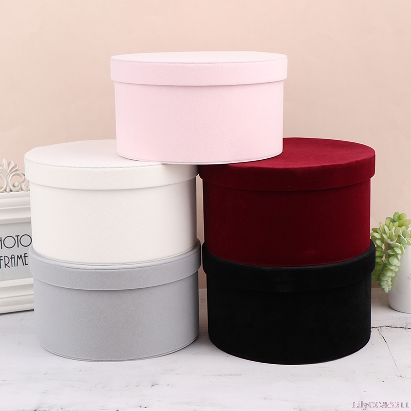 Velvet Round Flowers Box Gift  - Anda Florist Supply ulasan dan harga