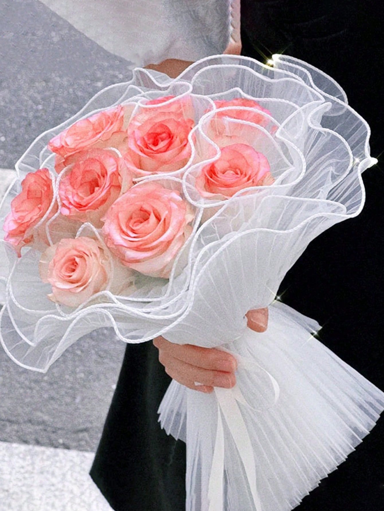 4Yards Faux Pearl Edge Flower  - Florist Supply Paper ulasan dan harga
